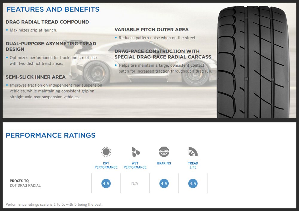 Toyo Proxes TQ Features & Benefits - Drag Tire Buyer